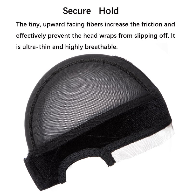 koskusder Wig Caps with Grip Band for Keeping Wigs in Place T-shape Wig Caps for Women Adjustable Wig Grip Cap Band Black Stocking Wig Caps Wide HD Transparent Lace for Front Wig Cap for Wig Making - Image 3